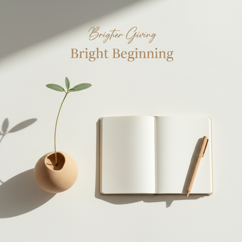 Cream and sage Bright Beginning digital wellness resource cover with a journal and sprout