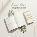 Cream and sage Bright Builder digital wellness cover with an open planner and habit cards